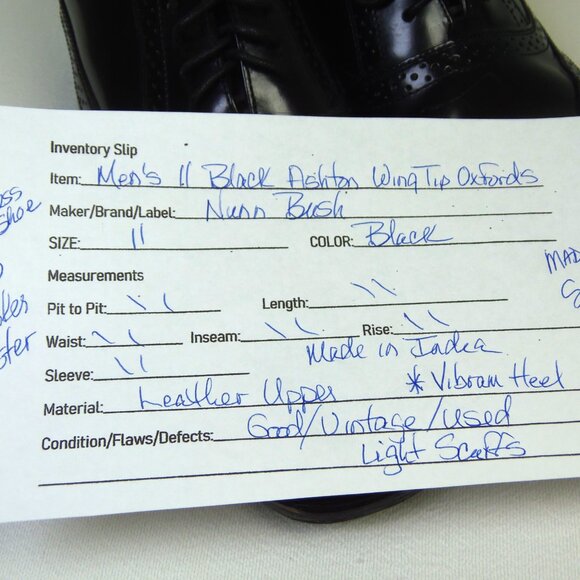 Men's Sz 11 Nunn Bush Black Ashton Wing Tip Oxfords Madmen SUITS MobBoss CEO - Picture 2 of 12